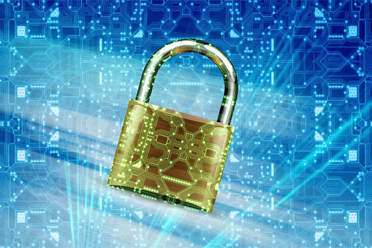 an image of a closed lock with a cybersecurity overlay, representing the importance of account security