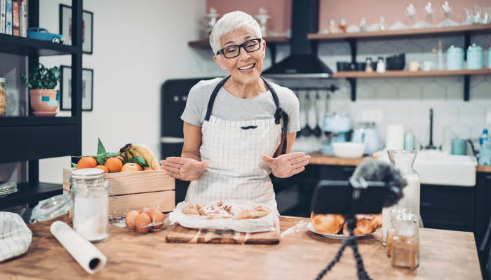 How To Use Videos For Effective People Management 3 A chef recording video lessons.