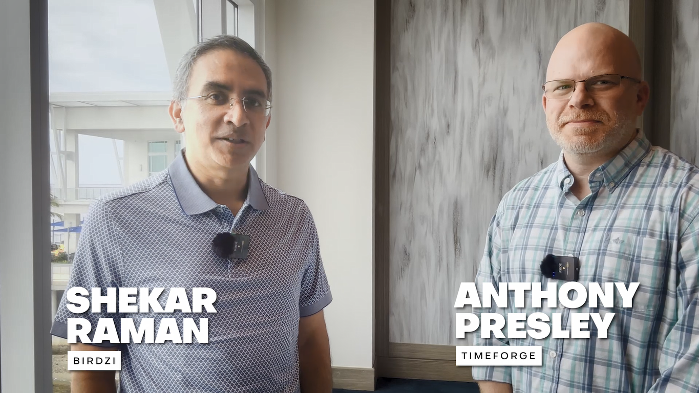 Shekar Raman, Birdzi CEO, and Anthony Presley at ROFDA 2024 in an interview.
