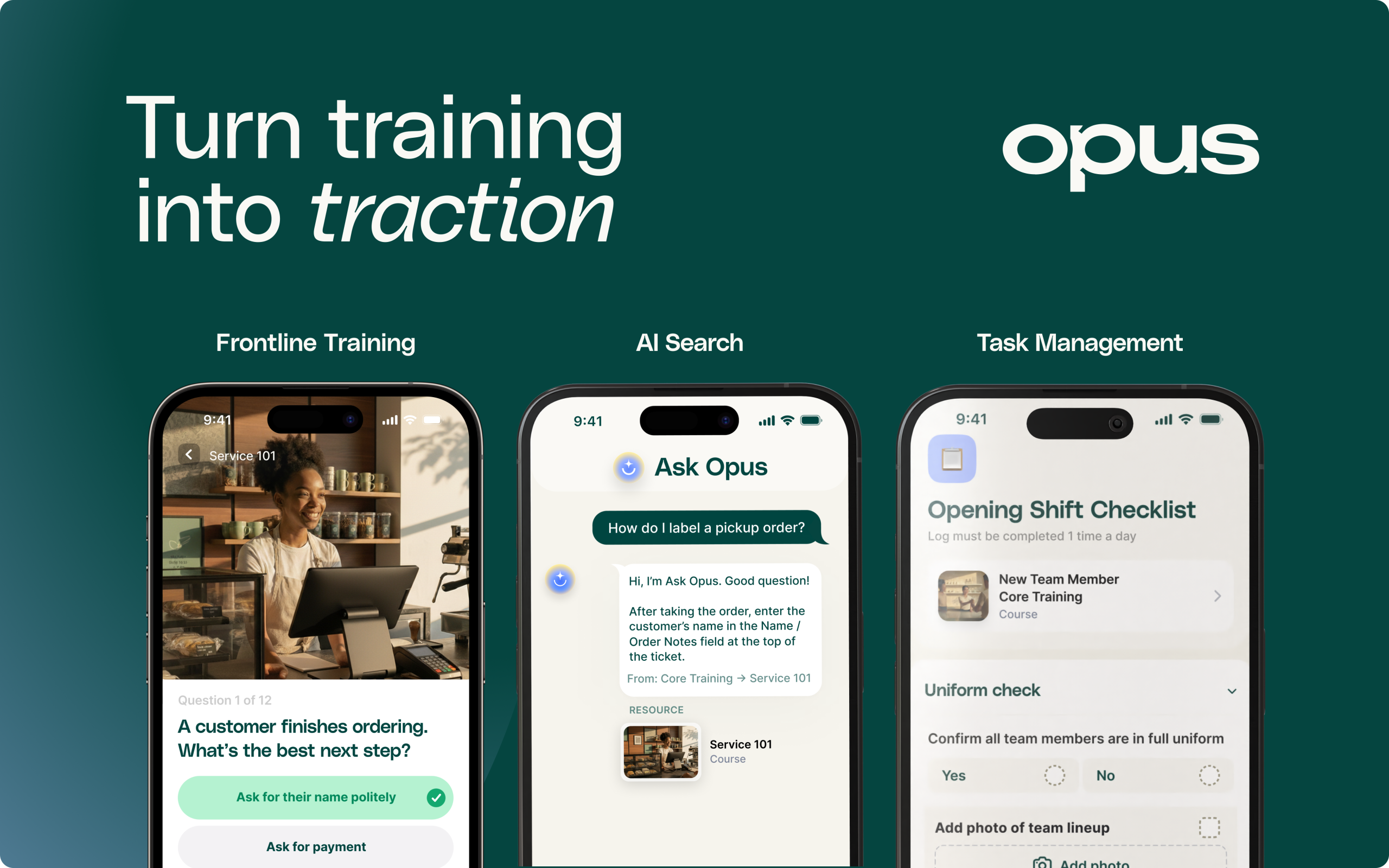 Opus Turn training into traction scaled.