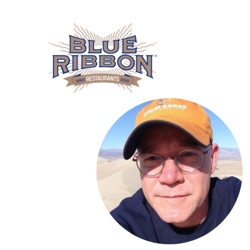 Blue Ribbon logo and headshot of Charles in a yellow hat.