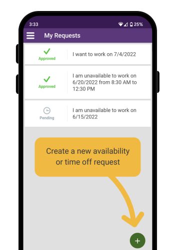 Employee App Time off requests