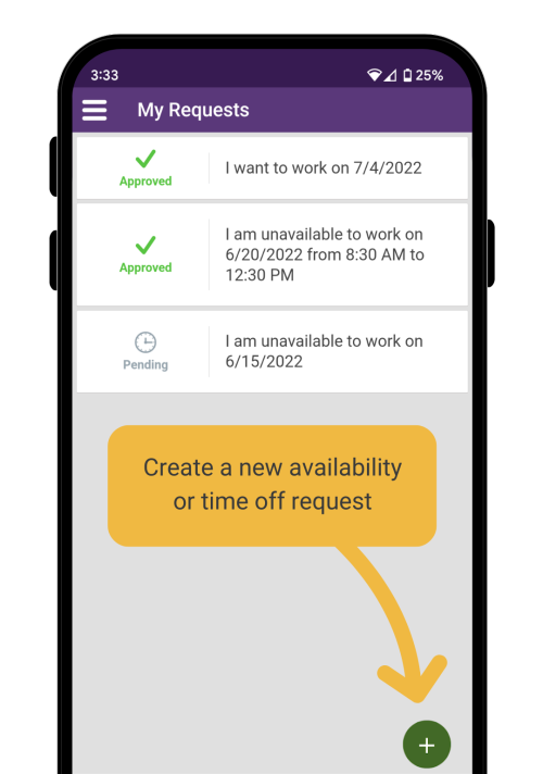 Employee App Time off requests