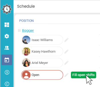 Fill open shifts - grocery